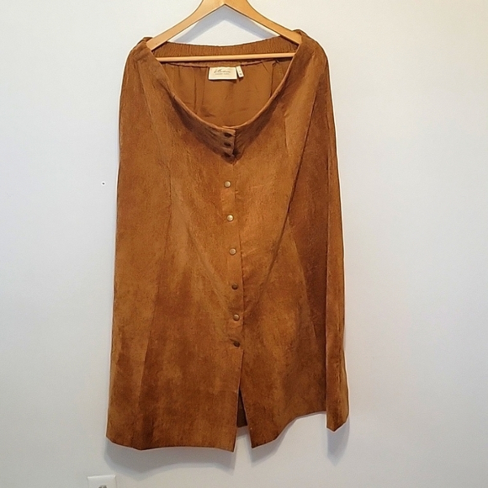 Tan Corduroy button‎ front skirt plus size 1x Hillary Scott